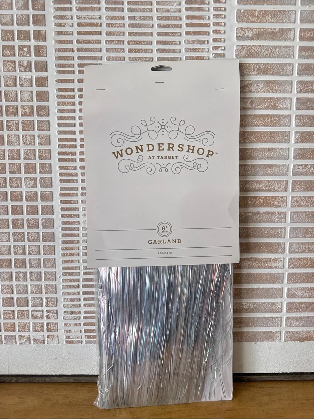 Wondershop Iridescent Silver Tinsel Garland - 6ft L